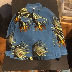 Nike lebron King james blue fleece crown button on hoodie jacket size L